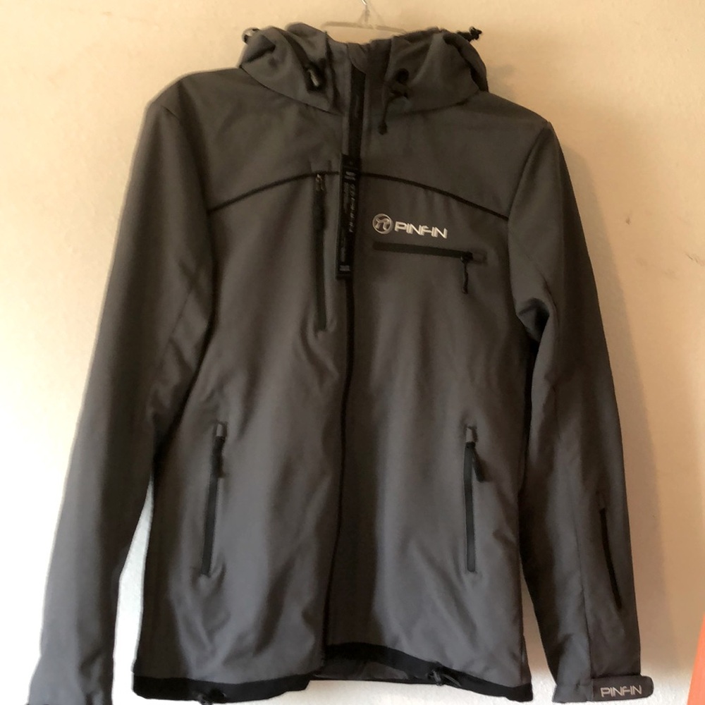 PinFin Gray Windbreaker Jacket Womens Size Xl New!